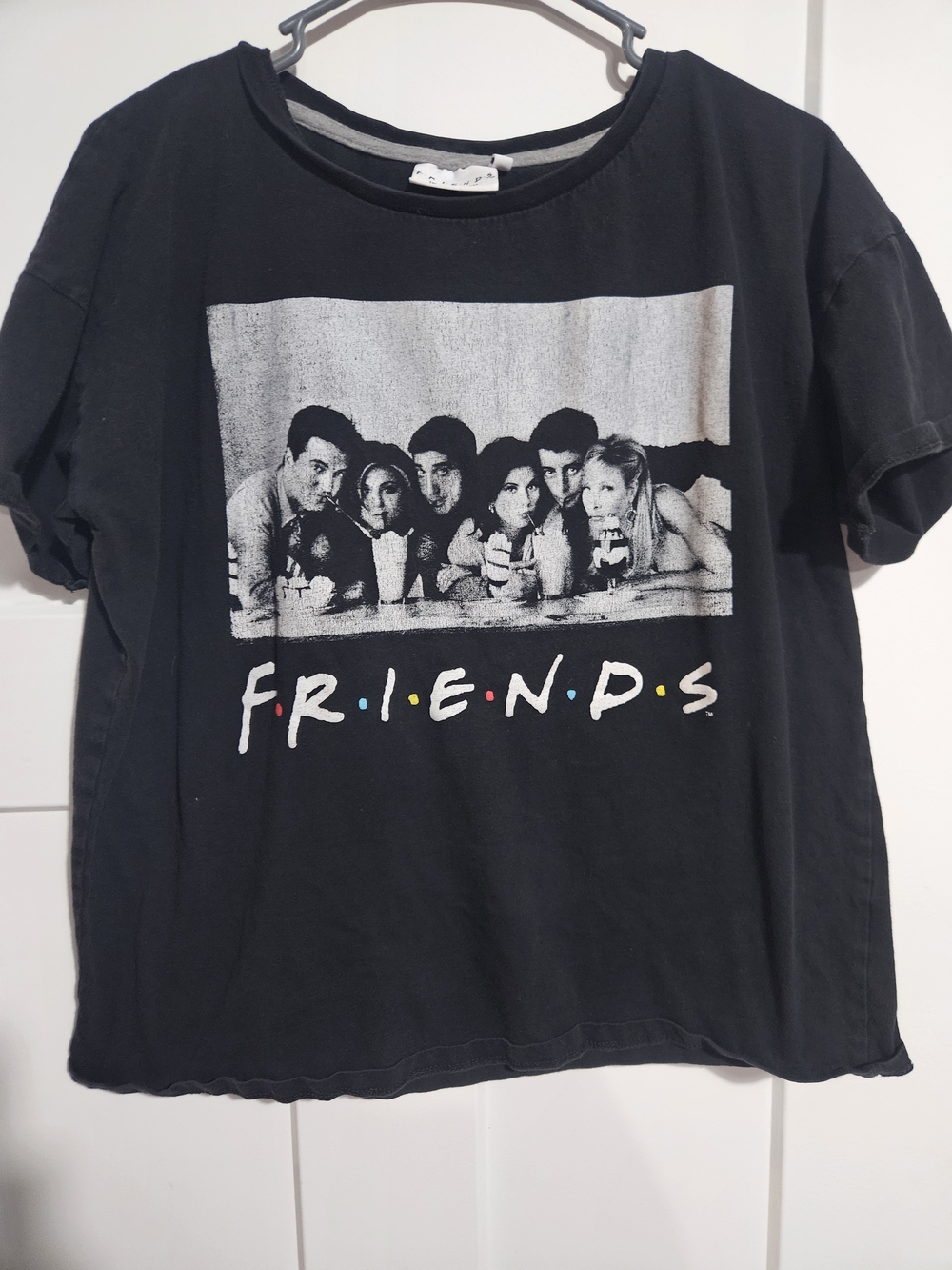 Friends Black Graphic Tee with Multicolor Logo